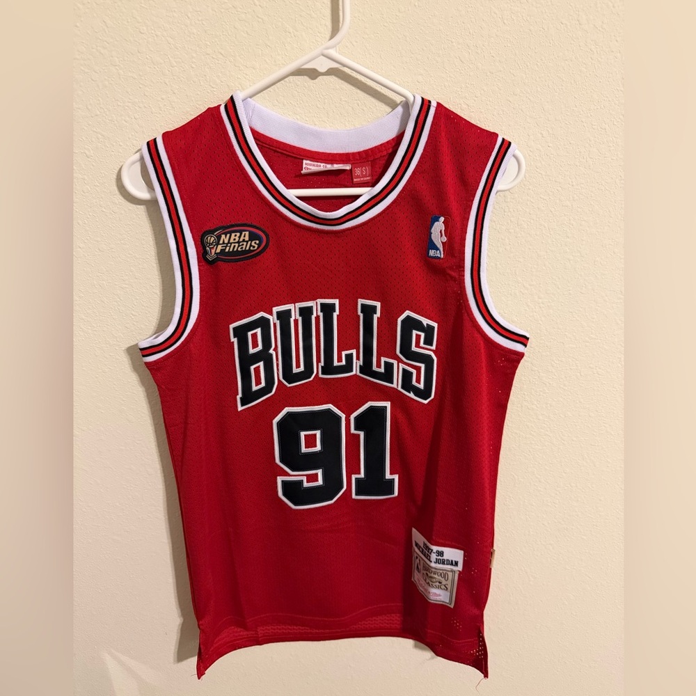Mitchell & Ness Red Hardwood Classics NBA Classic Bulls Rodman 91 Jersey